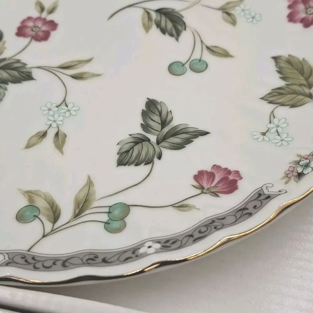 Andrea by Sadek Garden Splendor Cake Plate / Server Serving Set Porcelain 10.5